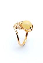 Ring - 14 karaat Roségoud Opaal - Diamant, Handtassen en Accessoires, Ringen, Nieuw