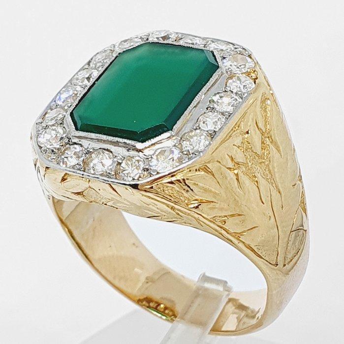 Ring - 18 karaat Geel goud - 1.10ct. tw. Diamant, Handtassen en Accessoires, Ringen