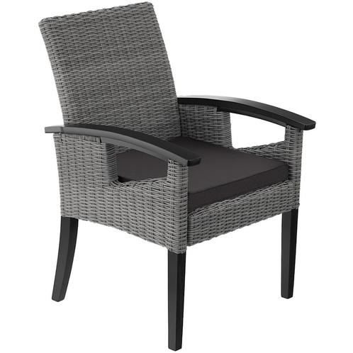 tectake Wicker stoel Rosarno - grijs, Tuin en Terras, Tuinsets en Loungesets, Verzenden
