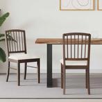 vidaXL Eetstoelen 2 pcs Lichtbruin 50 x 52,5 x 91 cm, Huis en Inrichting, Verzenden, Nieuw