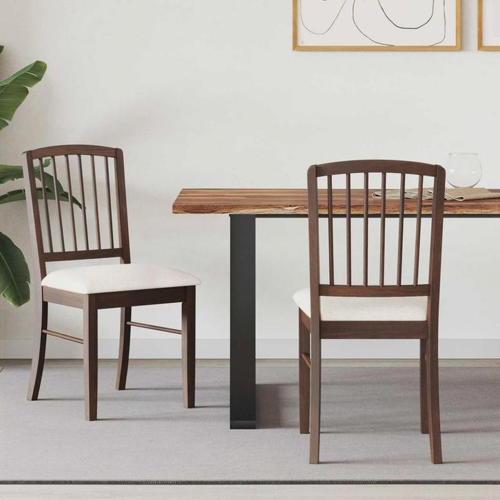 vidaXL Eetstoelen 2 pcs Lichtbruin 50 x 52,5 x 91 cm, Huis en Inrichting, Stoelen, Nieuw, Verzenden