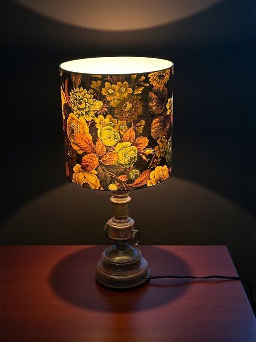 Lamp - Hout - Boho vintage tafellamp, Antiek en Kunst, Curiosa en Brocante