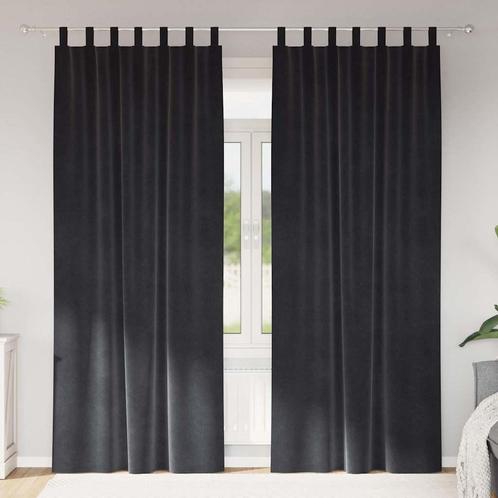 vidaXL Gordijnen met gordijnen 2 pcs Donkergrijs 140 x 260, Huis en Inrichting, Stoffering | Gordijnen en Lamellen, Nieuw, Verzenden