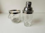 Cocktailshaker - Geslepen glas - & ijsemmer, Antiek en Kunst