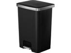 EKO - Hana 2 Pedaalemmer 70 liter - Plastic RVS - Zwart -, Verzenden, Zo goed als nieuw