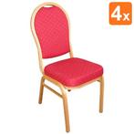 Banketstoelen | Polyester/Aluminium | Red | Goudkleurig, Verzenden, Nieuw in verpakking