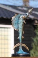 sculptuur, marlijn bronzen beeld - 38 cm - brons marmer