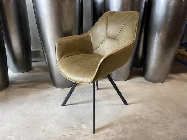 Veiling - Armstoel Wayne (set van 6) microleder - moss - gro, Huis en Inrichting, Stoelen