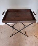 Bijzettafel - Hout teak-Gietijzer - BUTLERTRAY