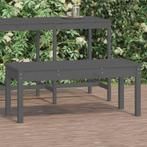vidaXL Tuinbank 109x44x45 cm massief grenenhout grijs, Verzenden, Nieuw