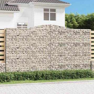 vidaXL Schanskorf gewelfd 400x50x220/240 cm gegalvaniseerd, Tuin en Terras, Bloempotten, Verzenden, Nieuw