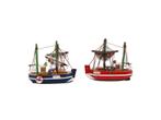 Maritiem zeilboot 10 cm. blauw groter zeilbootje 16x4.5x16