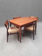 Eettafel - Teak - Eetkamer set: uittrekbaar tafel en vier, Antiek en Kunst