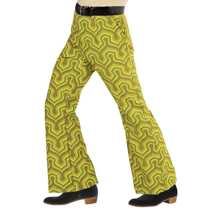 Disco 70S Broek Groen Heren, Kleding | Heren, Carnavalskleding en Feestkleding, Nieuw, Verzenden