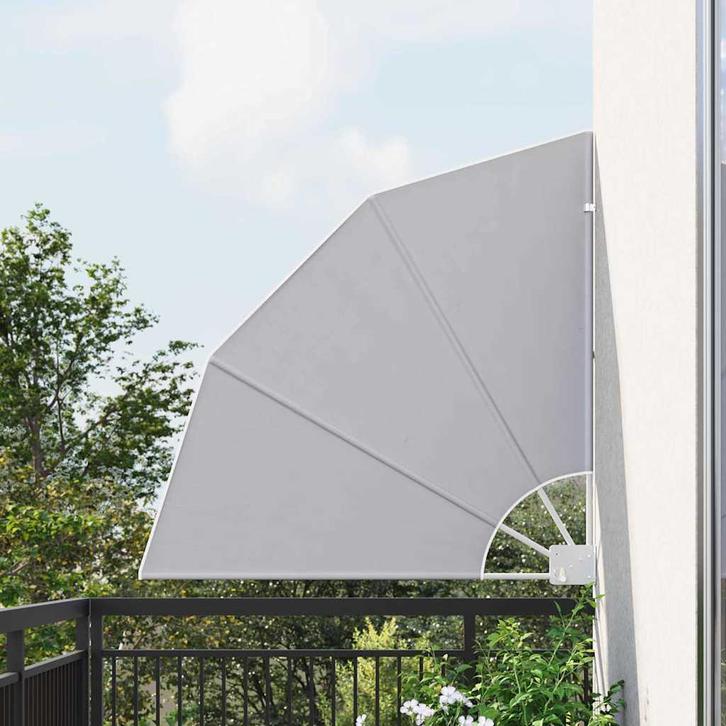 vidaXL Balkon Privacy Scherm Grijs 115 x 115 cm Polyester, Tuin en Terras, Parasols, Nieuw, Verzenden