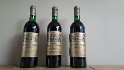 1976 x2 & 1977 Chateau Cantenac Brown - Margaux Grand Cru, Verzamelen, Wijnen