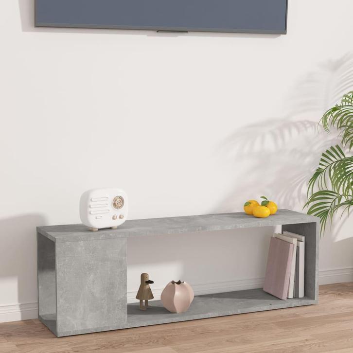vidaXL Tv-meubel 100x24x32 cm bewerkt hout betongrijs, Huis en Inrichting, Kasten | Boekenkasten, Nieuw, Verzenden