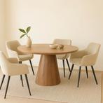 Mangohouten eettafel Mick rond 130cm, Huis en Inrichting, Tafels | Eettafels, Verzenden, Rond, Nieuw, Industriële meubels