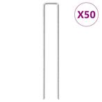 vidaXL Grondharingen 50 st U-vormig 20x3,5 cm gegalvaniseerd, Caravans en Kamperen, Tentaccessoires, Verzenden, Nieuw