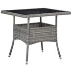 vidaXL Table à manger d'extérieur Gris Résine tressée et ver