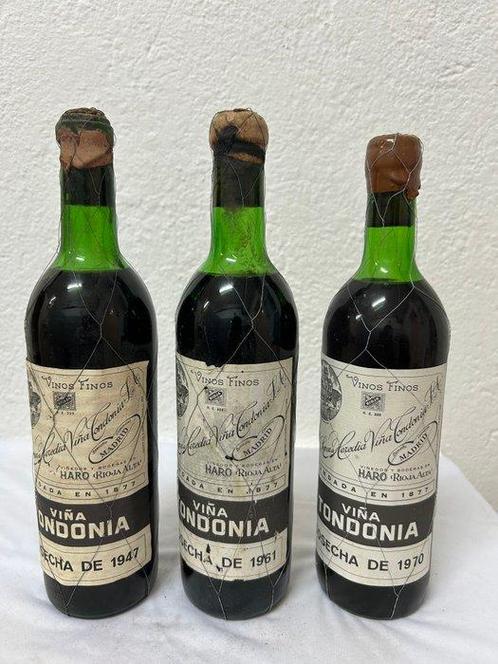 1947, 1961 & 1970 R. López de Heredia, Viña Tondonia - Rioja, Verzamelen, Wijnen