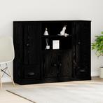 vidaXL Highboard Zwart Eiken 132x35,5x103,5 cm Gelaagd Hout, Huis en Inrichting, Verzenden, Nieuw