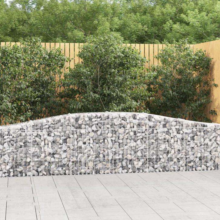 vidaXL Schanskorven 6 st gewelfd 400x30x60/80 cm ijzer, Tuin en Terras, Bloempotten, Nieuw, Verzenden