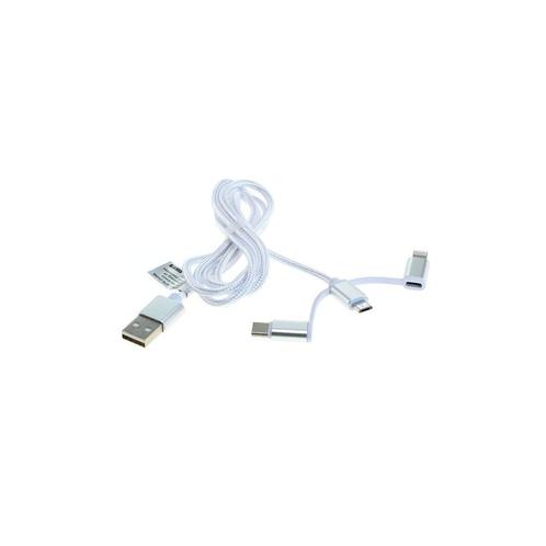 Datakabel 3in1 - iPhone / Micro-USB / USB-C - Nylon - 1,0M, Télécoms, Télécommunications Autre, Envoi
