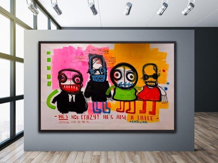 Bart Hamelink - He’s Not Crazy – Just a Little Different, Antiek en Kunst, Kunst | Schilderijen | Modern
