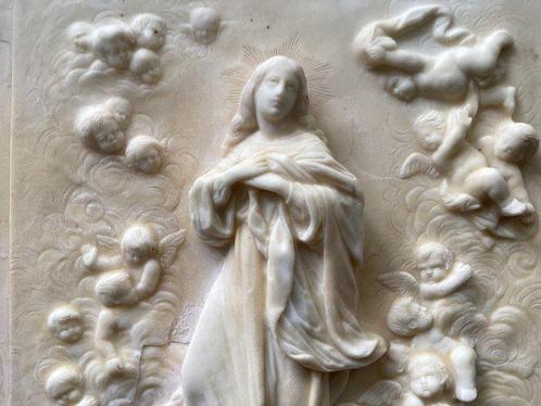 Bas-reliëf van Maria, de Maagd - Kalksteen - 1850-1900, Antiek en Kunst, Kunst | Niet-Westerse kunst