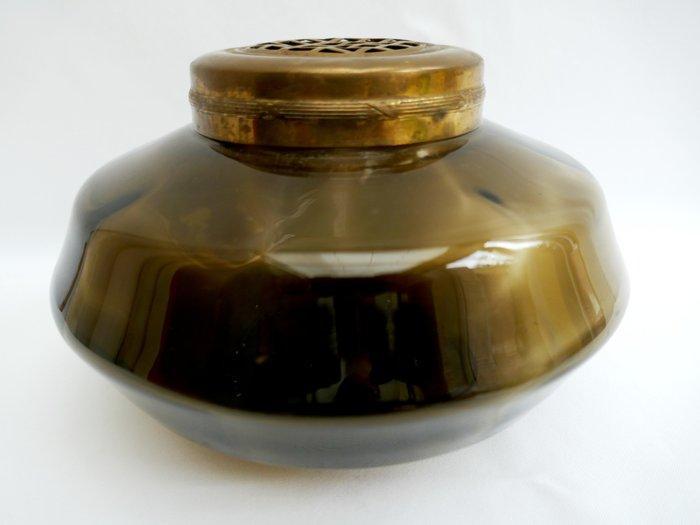 Verreries Globeleterries Doyen - Vaas - Glas - Rozensteker, Antiek en Kunst, Antiek | Glaswerk en Kristal