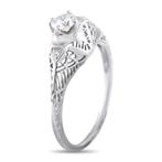 Bague - 18 carats Bague antique en or blanc 18K avec diamant, Bijoux, Sacs & Beauté, Bagues