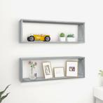 vidaXL Wandschappen kubus 2 st 80x15x26,5 cm bewerkt hout, Verzenden, Nieuw