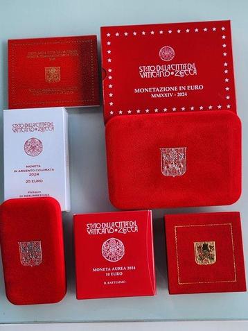 Vaticaan. Euro 2024 (4 items) Proof + BU, Postzegels en Munten