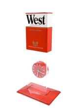 West, Famous Tobacco - Reclamebord - Advertising clock -