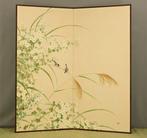 Paravent Bybu - Soie - Japon - Petits oiseaux et fleurs