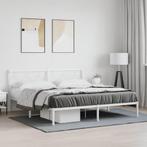 vidaXL Bedframe met hoofdbord metaal wit 180x200 cm, Huis en Inrichting, Slaapkamer | Bedden, Verzenden, Nieuw