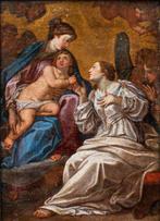 Scuola romana (XVII) - Matrimonio mistico di santa Caterina, Antiek en Kunst