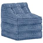 vidaXL Pouf modulaire Indigo Tissu, Maison & Meubles, Verzenden, Neuf