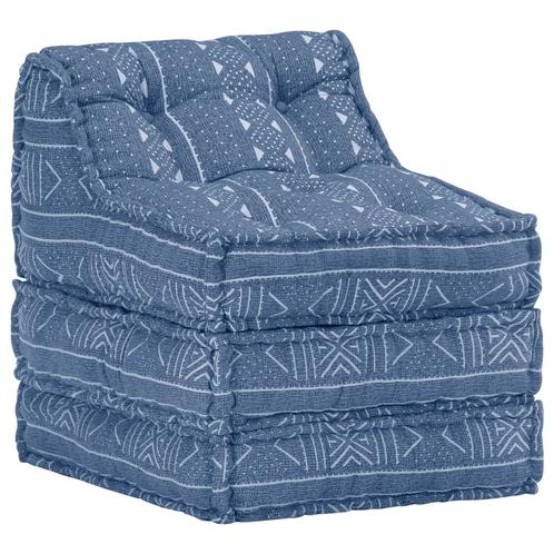 vidaXL Pouf modulaire Indigo Tissu, Maison & Meubles, Accessoires pour la Maison | Coussins, Neuf, Envoi