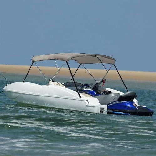 vidaXL Biminitop 3 bogen 183x196x137 cm grijs, Watersport en Boten, Bootonderdelen, Nieuw, Verzenden
