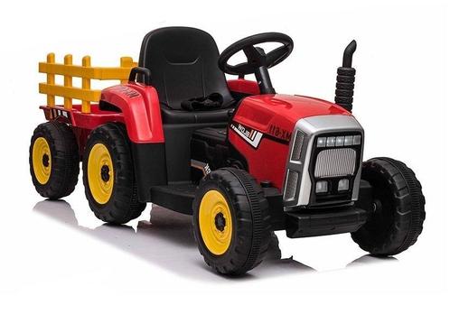 Elektrisch bestuurbare tractor met aanhanger - rood, Kinderen en Baby's, Speelgoed | Buiten | Accuvoertuigen, Nieuw, Ophalen of Verzenden