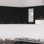 vidaXL Hangende Hoekkast Zwart eiken 57 x 57 x 60 cm Bewerkt, Huis en Inrichting, Verzenden, Nieuw