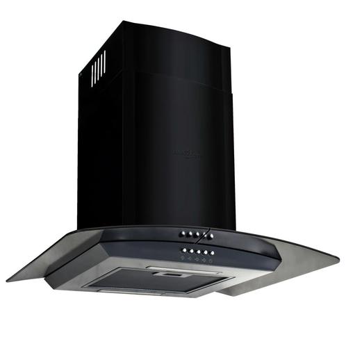 vidaXL Wandafzuigkap 756 m³/u 60 cm roestvrij staal zwart, Elektronische apparatuur, Afzuigkappen, Nieuw, Verzenden