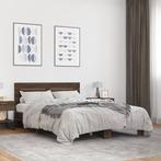 vidaXL Bedframe bewerkt hout metaal bruin eikenkleur 140x200, Huis en Inrichting, Slaapkamer | Bedden, Verzenden, Nieuw