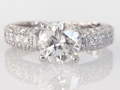 Verlovingsring - 18 karaat Witgoud -  2.02ct. tw. Diamant, Handtassen en Accessoires, Antieke sieraden