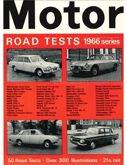 MOTOR, ROAD TESTS 1966 SERIES, Boeken, Auto's | Boeken