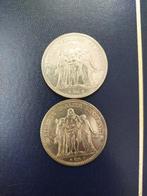 France. 5 Francs 1873-A et 1876-K Hercule (lot de 2, Postzegels en Munten