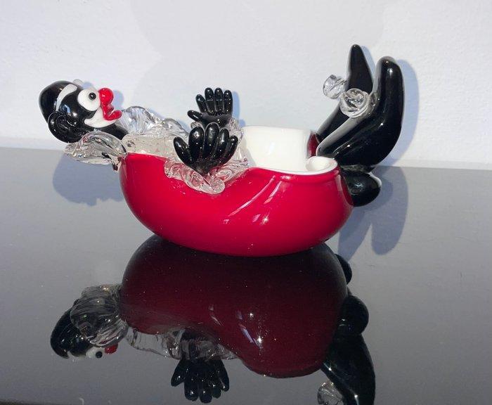 Murano - Archimede Seguso - sculptuur, Clown in vetro, Antiek en Kunst, Antiek | Glaswerk en Kristal