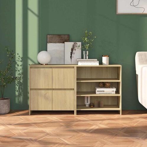 vidaXL 2 st Dressoirs bewerkt hout sonoma eikenkleurig, Huis en Inrichting, Kasten | Dressoirs, Nieuw, Verzenden